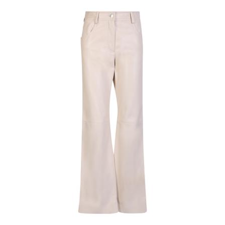 Msgm, Wide Trousers Beige, Dames, Maat:XS,polyester
