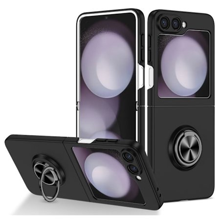 Samsung Galaxy Z Flip 7 FE Cover Med Magnetisk Ringholder Sort