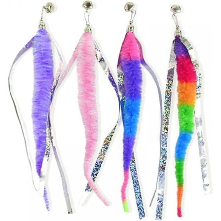 4 stk. selvgående hengende dør-katteleker, interaktive katteleker med bjeller for innekatter, jakt, mosjon, eliminerer kjedsomhet (farge 4)