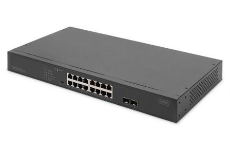 Digitus 16-Port Gigabit + 2-Port Gigabit SFP Unmanaged PoE Switch IN