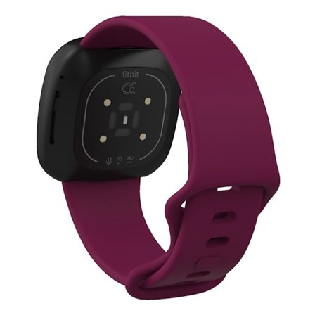 Fitbit Sense 2 / Versa 4 silikonikellon hihna - Viininpunainen Koko: L