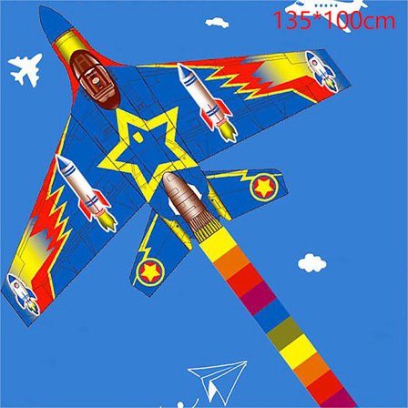 Sarjakuva Lasten leija Sininen Punainen Fighter Rainbow Plane Suuri leija