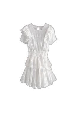 Vit ruffled kortklänning från Amor