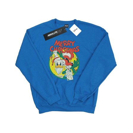 Disney Herr Donald Duck God Jul Sweatshirt M Royal Blue