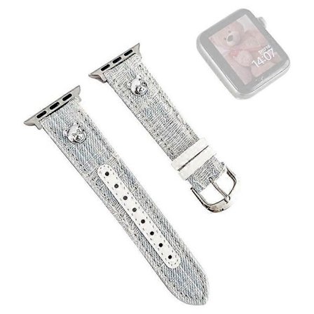 Kompatibel med Apple Watch Series 9 8 7 41mm / 6 5 4 SE (2023) SE (2022) SE 40mm / 3 2 1 38mm Denim Klokkereim