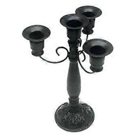 Multi-Arm Lysestage Bryllupsdekoration Lysestage Vintage Design Høj Elegant Lysestage Sort