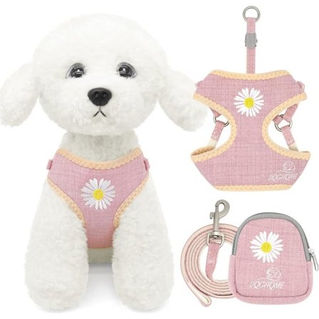 Valp, XS/XXS Hundesele Rosa pige Hundesele til ekstra små hunde Step in Hundesele og snor sæt Blødt åndbart mesh anbefales