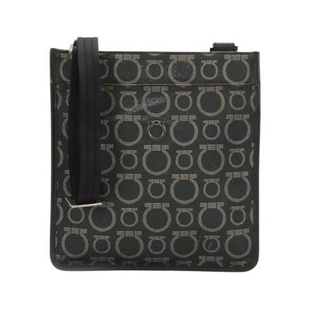Salvatore Ferragamo Pre-owned, Gancini Print Crossbody Bag Zwart, Dames, Maat:ONE Size