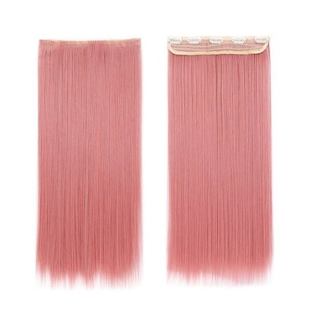 Lige hår Parykstykke LYS PINK