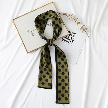 Chiffon Scarf Fyrkantig Halsduk Näsduk Retro Satin Band Scarf för Kvinnor Flickor, Grön--22