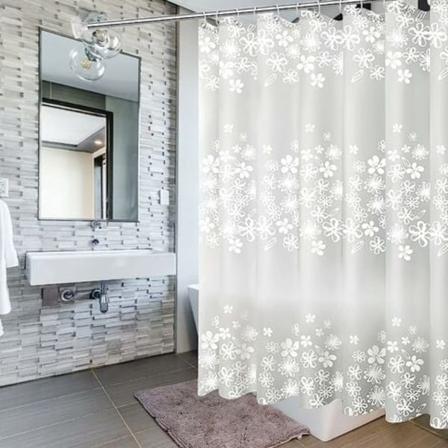 Dusjforheng, 200x200cm Badgardin Liner med Krokringer, Muggsikkert Antibakterielt Vanntett Vaskbart, for Badekar Bad