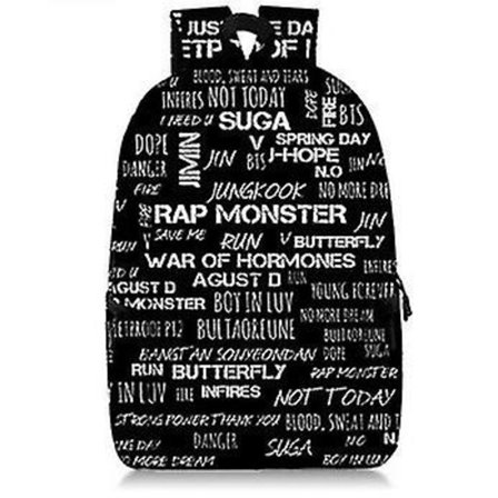 Bts Idol Fashion Skole Taske Casual Rejse Stor Kapacitet Rygsæk B