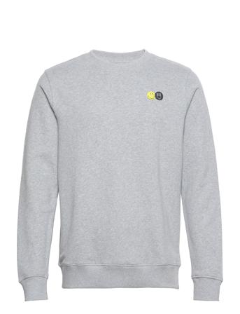 Smiley X Kca Crew Neck Sweat - Got Grey Knowledge Cotton Apparel