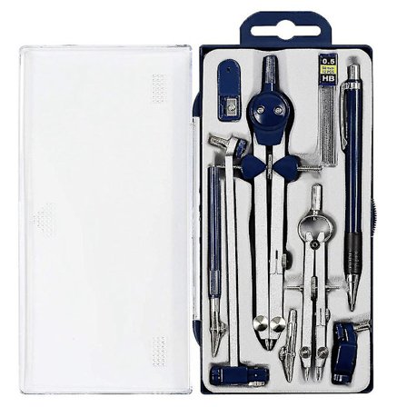 9 stk. Geometri Sæt Metal Kompas Geometri Præcisionsværktøj Til Studerende, Tegneværktøj Og Arkitektur D