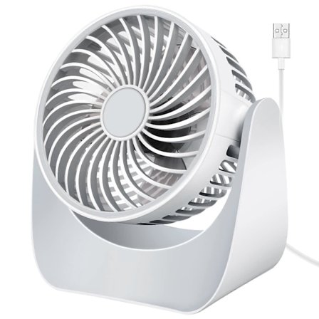 Hiljainen USB-tuuletin, pieni pöytätuuletin 3 nopeudella, 360° kääntyvä pieni tehokas kannettava pöytätuuletin makuuhuoneeseen, autoon, retkeilyyn (