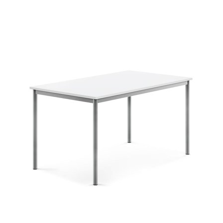 Stół SONITUS, 1400x800x720 mm, laminat HPL biały, szary aluminium