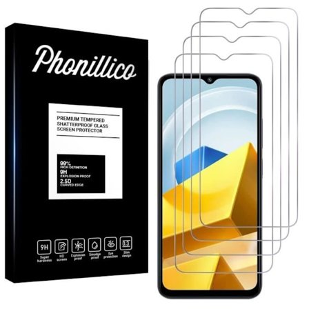 Beskyttelsesfilm - Phonillico - Xiaomi Poco M5 4G - Pakke med 4 - Kradsbestandig - Gennemsigtig