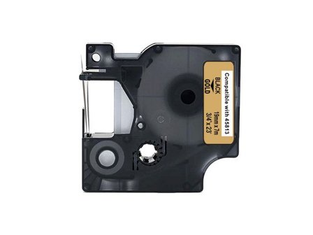 Tape 19mm Svart på Guld - Lyreco - Kontorsmaskiner - Märkmaskiner och tape - Tape - Dymo D1