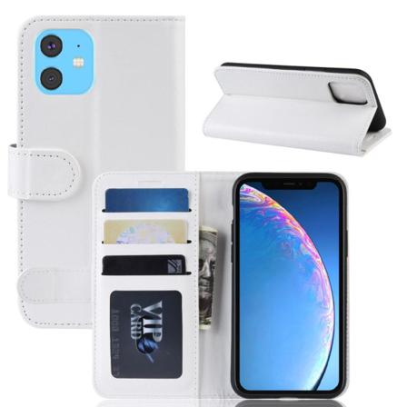 Iphone 11 - Crazy Horse Plånboksfodral - Vit White Vit