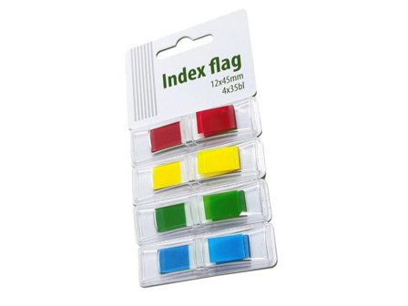 Indexflikar film 12x45mm 35st x 4 färger - Lyreco - Kontorsmaterial - Indexflikar och märkflikar - Indexflikar i plast