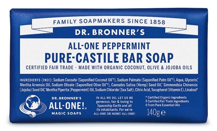 Dr. Bronner's Bar Soap Peppermint, Skincare, Kropspleje, Bodyshampoo