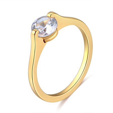 Rostfritt stål ring CZ