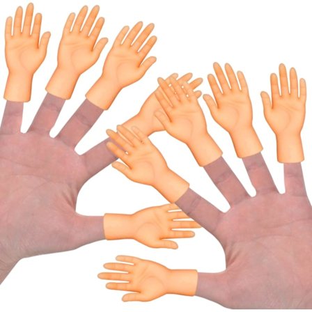 Tiny Finger Hands 10-pak Flat Hand Style Mini Hand Fingerdukker Realistiske Gummifingre Små Figurer Leke Morsomme Fingre for Dukker