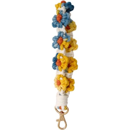 Makramee avaimenperä käsintehty rannekoru avaimenperä rannehihna avaimille Söpö kukka avaimenperä avaimenperä naisille