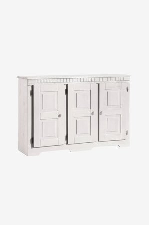 Loft24 - Sideboard Lisa 3 ovinen - Valkoinen - Senkit & sivupöydät - - Homeroom