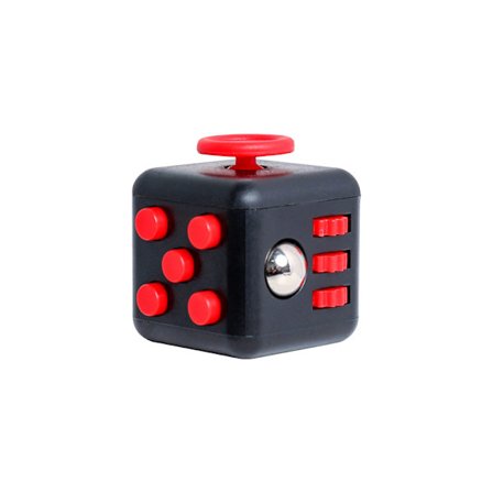 Fidget Cube - Röd/Svart - Dra upp Rubiks kub