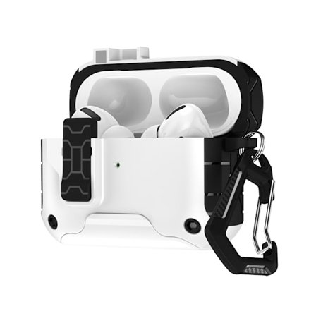 Skyddsfodral för AirPods 4 - TPU+PC, Magnetisk stängning, Telefonstativ, Nyckelringskrok