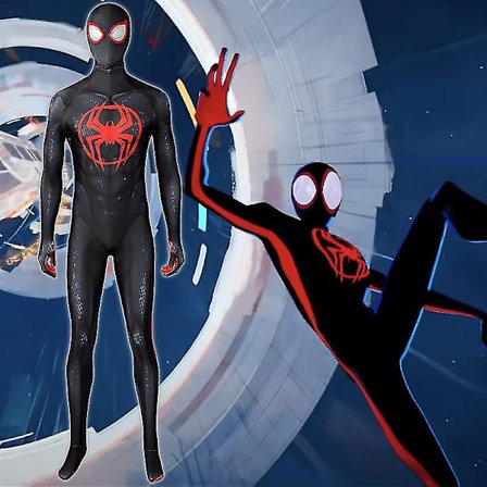 Män Pojke Spider Man Miles Morales Cosplay Kostym Party Jumpsuit Spider-man: Across The Spider-verse Fancy Dress