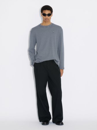 Holzweiler - Relaxed Stripe Long-Sleeve - Blue Stripe - Mens - Large