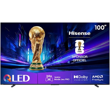 Hisense 100E7Q Pro - TV QLED 100" (253 cm) - 4K UHD 3840x2160 - 144 Hz - Dolby Vision - Älykäs TV - 4xHDMI 2.1 - WiFi