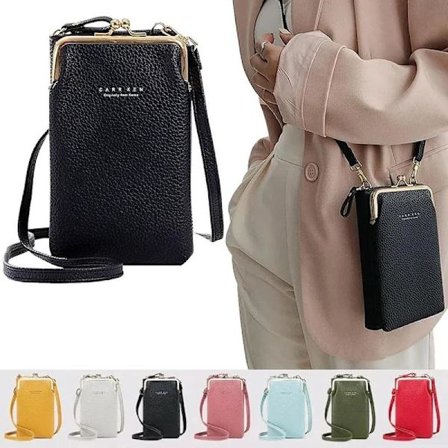 Mobilväska med Axelrem / Handväska - Välj färg svart