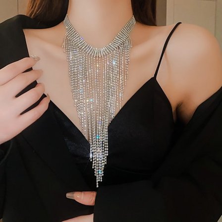 Zirkon vatten droppe choker halsband, lätt lyx, nisch high-end, krage, höst- och vinterklänning, mångsidigt temperament tillbehör