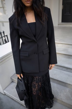 NA-KD Blazer cintré aspect sablier - Blazer ajusté - Noir - EU 34