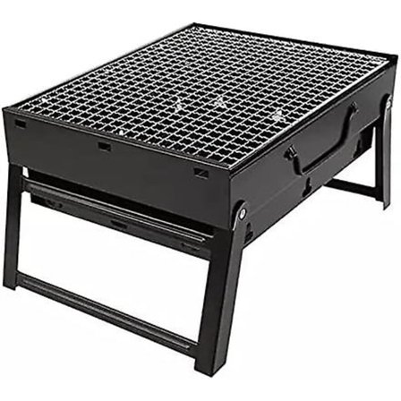 Bærbar Foldbar Grill i Rustfrit Stål med Grillmåtte 44*30.5*75cm