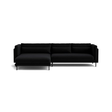 Bali Chaiselong Sofa, Venstrevendt, Riviera Sort - Eksklusiv Komfort - 295x170x76cm - Slap Af Med Stil - Elegant Sofa Med Chaiselong