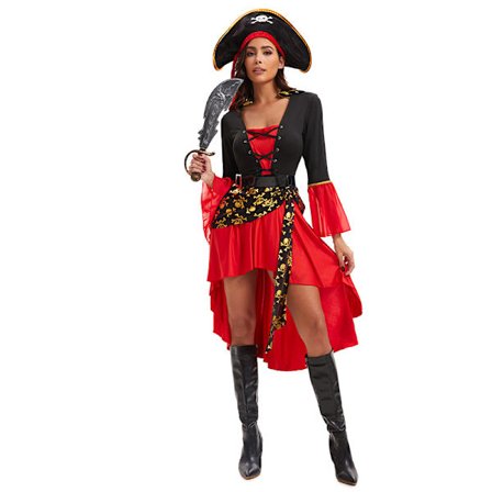 Halloweenkostyme: Kvinnelig piratantrekk for ExportGame Uniform Cosplay