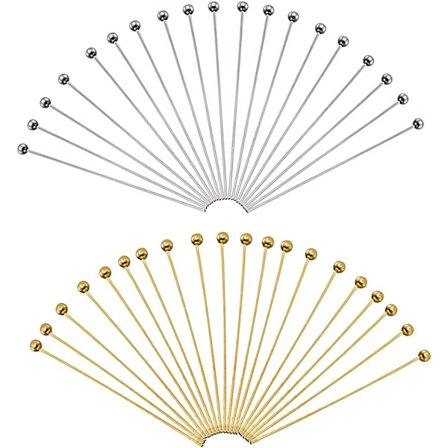400 stk 0,7x50mm runde hode messing stifter øyepinner nåler pinner for smykker