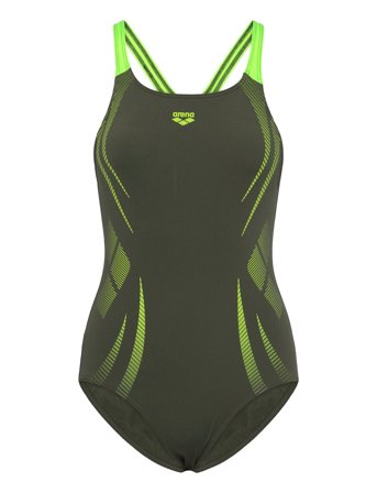 Women's Arena Poseidonia Swimsuit Swim Pro Back Lb Khaki Arena