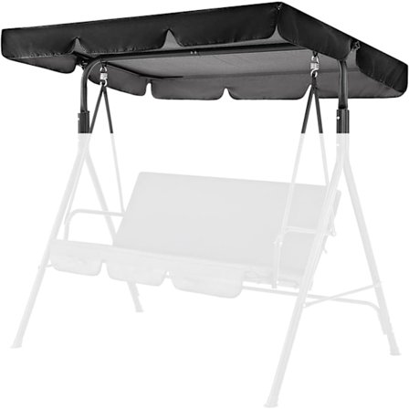 Ersättningstak 195 x 125 x 15 cm Gungstol, Soltak för Hollywoodgunga, Universell 3-sits Snap Cover Takskydd