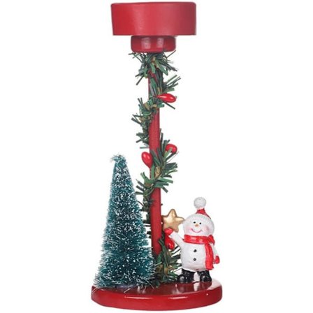 Festlige Lysestager i Resin, Snemand Dekoration til Bordpejs Fest