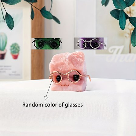 1 stk. Utskåret Kan Elske Briller Piggsvin Naturlig Råstein Feriegave Hjemmedekorasjon Ideell for Venner