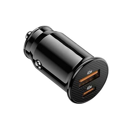 Mini USB-billaddare Snabbladdning USB C Billaddare Qc 4.0 45w 5a Typ Pd Snabbladdning Biltelefon C