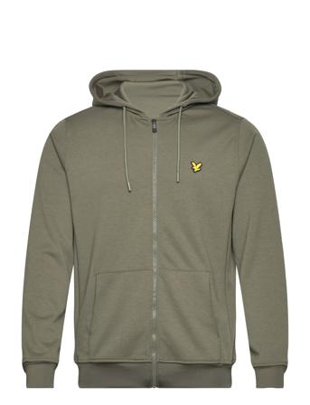 Full Zip Fly Fleece Hoodie Hettegenser Genser Kakigrønn Lyle & Scott Sport*Betinget Tilbud