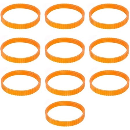 10-pack 1900B tandade remmar för elektrisk hyvel, 9,6 mm bredd, orange