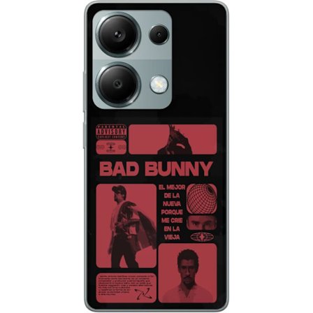 Kompatibelt Mobildeksel til Xiaomi Redmi Note 13 Pro 4G Bad Bunny NFL-inspirert skjoldlogo med amerikansk fotball og stjerner