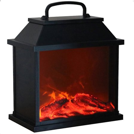 LED Bordpejs XXL Sort 4h Timer 6 LED'er Flammesimulering Dekorativ Elektrisk Lanterne USB